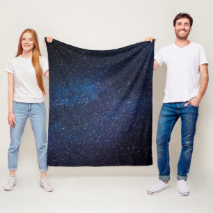 Couverture Polaire Galaxie Espace Étoiles Nuit Ciel Céleste Bleu Mari