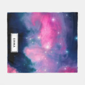 Couverture Polaire Galaxie rose & bleu Nebula & étoiles Abstrait (Devant (Horizontal))