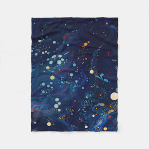 Couverture Polaire Galaxie tourbillonnante bleu marine de minuit abst