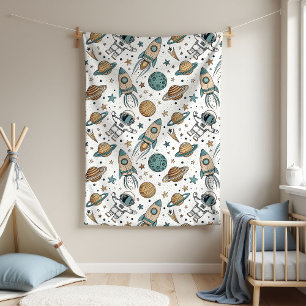 Couverture Polaire Galaxy Baby Blanket Astronaut Thème pour garçons