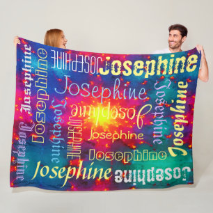Couverture Polaire Galaxy Colorful cravate teint Sunburst Nom personn