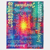 Couverture Polaire Galaxy Colorful cravate teint Sunburst Nom personn (Devant)