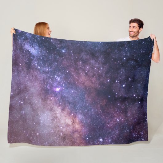 Couverture Polaire Galaxy Space Stars Night Sky Celestial Navy Blue (En situation)