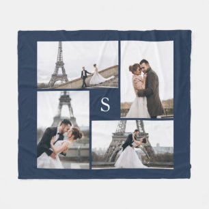 Couverture Polaire Galerie photo Navy Blue 4 et Monogramme