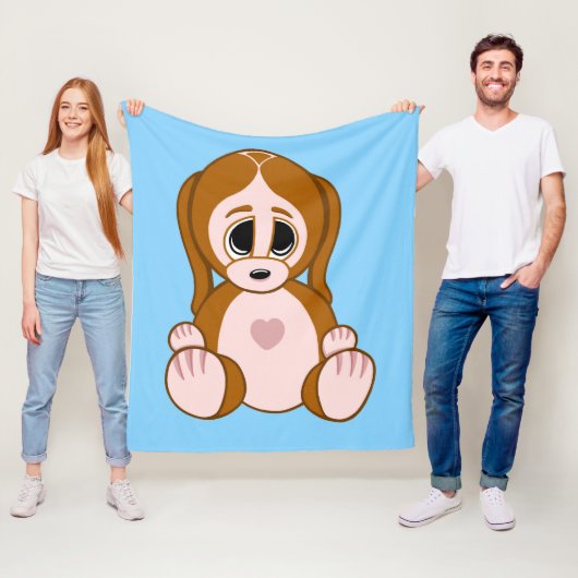 Couverture Polaire Galets du chiot (En situation)