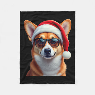 Couverture Polaire Gallois Corgi Père Noël Sweat de Noël Noël Noël No