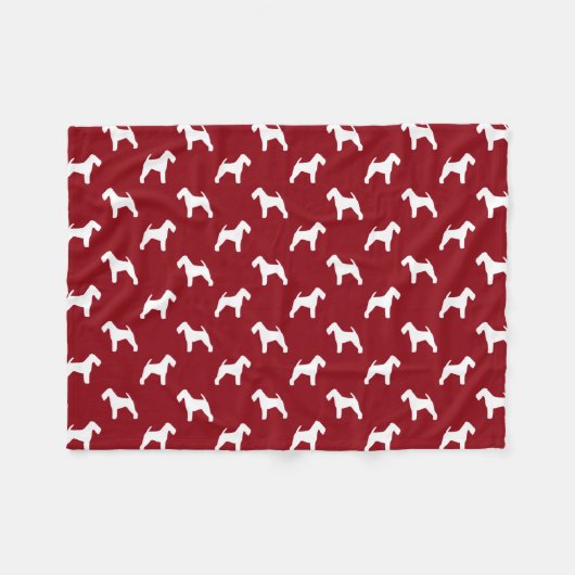 Couverture Polaire Gallois Terrier Silhouettes Motif rouge et blanc (Devant (Horizontal))