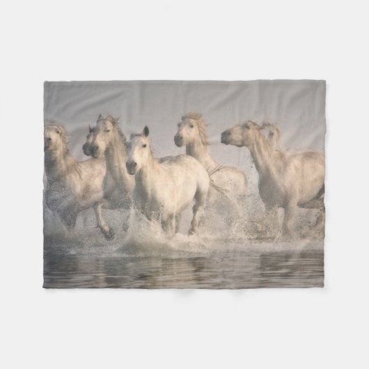 Couverture Polaire Galloping à cheval dans l'eau méditerranéenne (Devant (Horizontal))