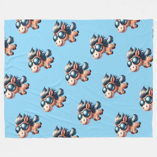 Couverture Polaire Galloping funny horse (Devant (Horizontal))