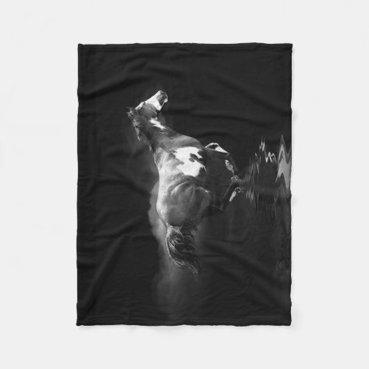 Couverture Polaire Galloping Pinto Horse and Smoke (Devant)