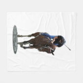 Couverture Polaire Galoping Thoroughbred Horse Et Rider Blanket (Devant (Horizontal))