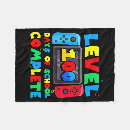Couverture Polaire Game Controller Level 100 Days Of School Complete  (Devant (Horizontal))