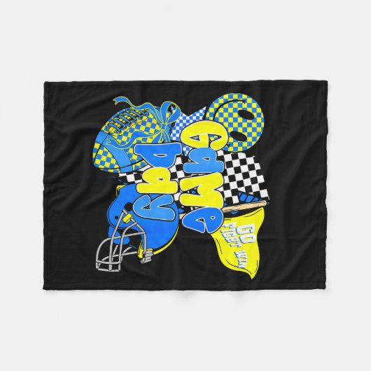Couverture Polaire Game Day Football Team Srit Checkered Blue & G (Devant (Horizontal))