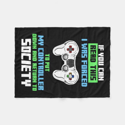 Couverture Polaire Gamer A Été Forcé De Cotroll Game (Devant (Horizontal))