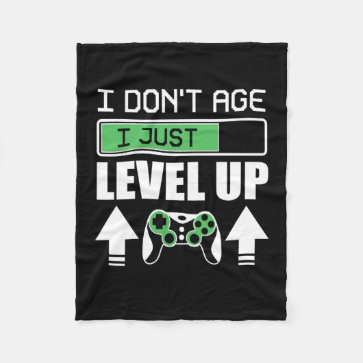 Couverture Polaire Gamer Do Not Age I Just Level (Devant)