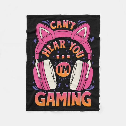 Couverture Polaire Gamer Girl Can't Ecouter I'm Gaming Cute Video Ga (Devant)