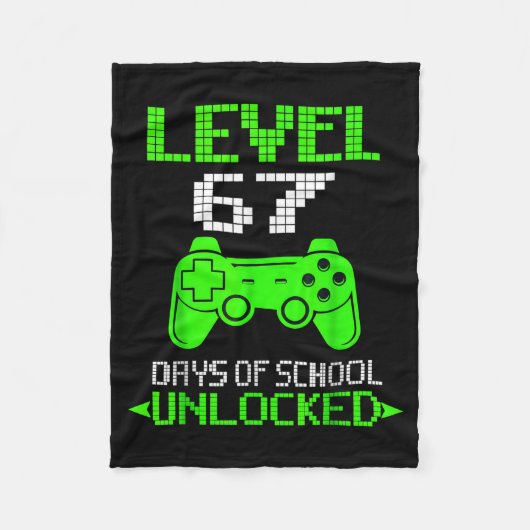 Couverture Polaire Gamer Level 6 7 Unlocked 100th Day Of School Meme (Devant)