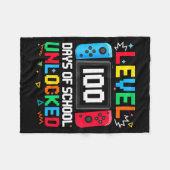 Couverture Polaire Gamer Level Unlocked 100 Days Of School Student Bo (Devant (Horizontal))