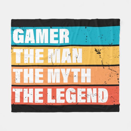 Couverture Polaire Gamer. L'Homme. Le Mythe. La Légende. (Devant (Horizontal))