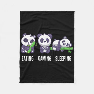 Couverture Polaire Gamer Panda Manger Jeu Dormir Pour Multijoueur