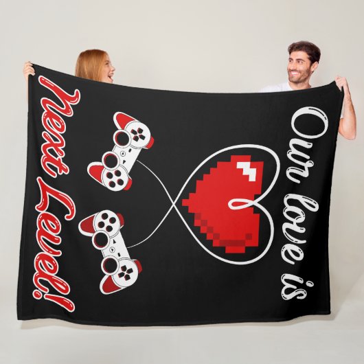Couverture Polaire Gamer Valentine Fleece Blanche (En situation)