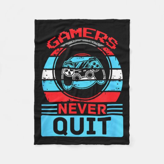 Couverture Polaire Gamers Never Quit Funny Gaming Quotes Gift For Rpg (Devant)