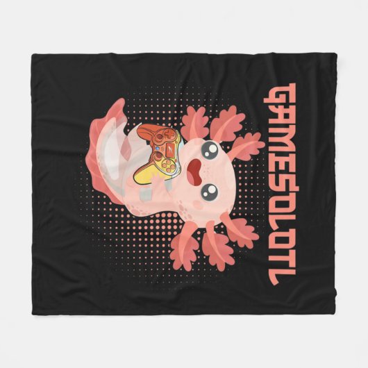 Couverture Polaire Gamesolotl Axolotl Vidéo Gamer Kawaii Pastel Goth (Devant (Horizontal))