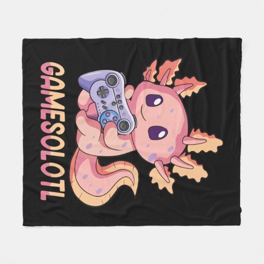 Couverture Polaire Gamesolotl Axolotl Vidéo Gamer Kawaii Pastel Goth (Devant (Horizontal))
