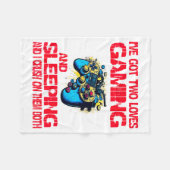 Couverture Polaire Gaming And Sleeng Gamer Valentines Day Boys Kids  (Devant (Horizontal))