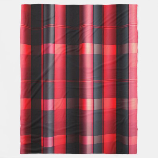 Couverture Polaire Gamme Abstraite Red Black Plaid (Devant)