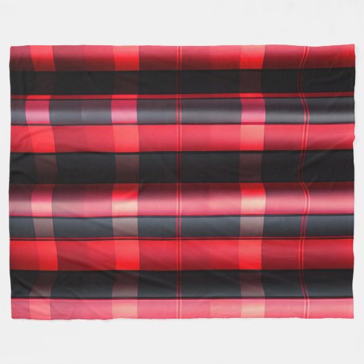 Couverture Polaire Gamme Abstraite Red Black Plaid (Devant (Horizontal))