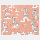 Couverture Polaire Gamme d'animaux zèbres (Devant (Horizontal))