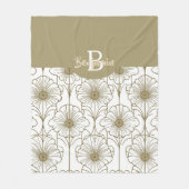 Couverture Polaire Gamme d'or Modèle floral Blanche polaire (Devant)