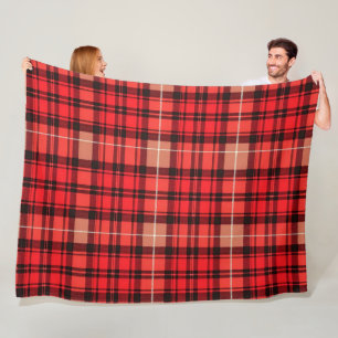 Couverture Polaire Gamme Tartan Plaid Traditionnel Rouge tendance