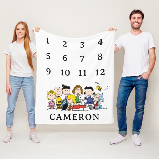 Couverture Polaire Gang des cacahuètes | Bébé mensuel de jalon (En situation)