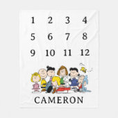 Couverture Polaire Gang des cacahuètes | Bébé mensuel de jalon (Devant)