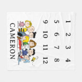 Couverture Polaire Gang des cacahuètes | Bébé mensuel de jalon (Devant (Horizontal))