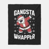 Couverture Polaire Gangsta Wrapper Dabbing Père Noël Noël (Devant)