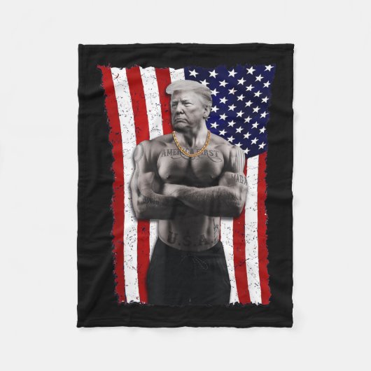 Couverture Polaire Gangster Pro Donald Trump Tattoo républicain Améri (Devant)