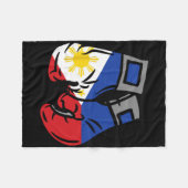 Couverture Polaire Gant De Boxe Au Drapeau Des Philippines (Devant (Horizontal))
