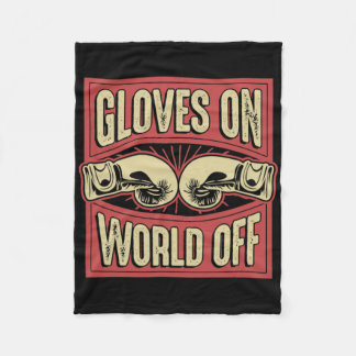Couverture Polaire Gants sur le monde drôle de kickboxing boxe arts m
