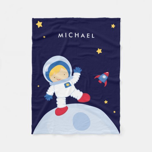 Couverture Polaire Garçon Astronaute Blond (Devant)