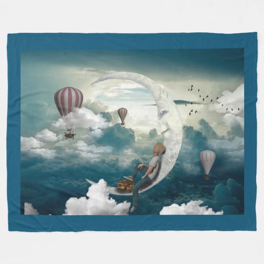 Couverture Polaire Garçon de Lune (Devant (Horizontal))