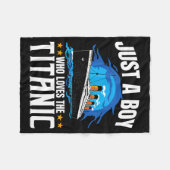 Couverture Polaire Garçon drôle aime Titanic (Devant (Horizontal))