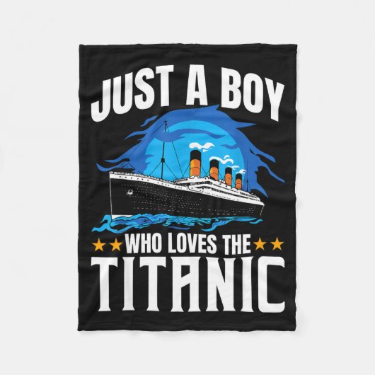 Couverture Polaire Garçon drôle aime Titanic (Devant)