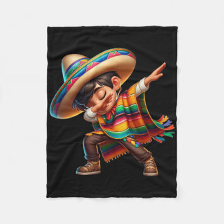 Couverture Polaire Garçon mexicain faisant le dab avec un poncho Cinc