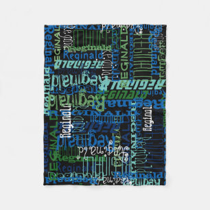 Couverture Polaire Garçon nommé fait sur commande bleu/noir