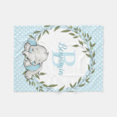 Couverture Polaire Garçon personnalisé de la verdure Wreath Blue Elep (Devant (Horizontal))
