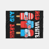 Couverture Polaire Garçon Rouge Blanc Bruh 4 Juillet chemise Popsicle (Devant (Horizontal))