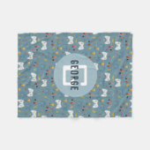 Couverture Polaire Garçons Blue Vidéo Jeu Enfants Cool Monogramme (Devant (Horizontal))